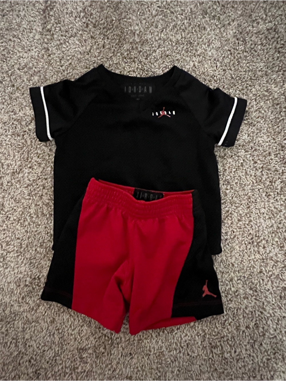 Jordan Black Shorts with Red Jumpman Accent